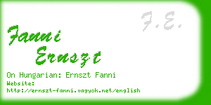 fanni ernszt business card